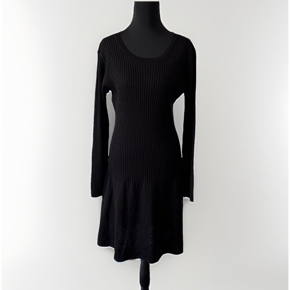 Calvin Klein Black Sweater Dress Women’s Large Minimalist Capsule Office NWT